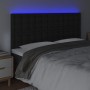Headboard with LED lights black synthetic leather 200x5x118/128 cm by vidaXL, Headboards and footboards - Ref: Foro24-3122532...