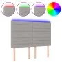 Headboard with LED lights light gray fabric 144x5x118/128 cm by vidaXL, Headboards and footboards - Ref: Foro24-3122562, Pric...