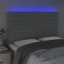 Headboard with LED lights light gray fabric 144x5x118/128 cm by vidaXL, Headboards and footboards - Ref: Foro24-3122562, Pric...
