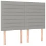 Headboard with LED lights light gray fabric 144x5x118/128 cm by vidaXL, Headboards and footboards - Ref: Foro24-3122562, Pric...