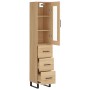 Aparador de madera contrachapada roble Sonoma 34,5x34x180 cm