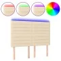 Kopfteil mit LED-Leuchten, cremefarbener Stoff, 144 x 5 x 118/128 cm von vidaXL, Kopf- und Fußteile - Ref: Foro24-3122567, Pr...