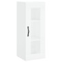Aparador alto madera contrachapada blanco 34,5x34x180 cm