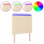 Kopfteil mit LED-Leuchten, cremefarbener Stoff, 90 x 5 x 118/128 cm von vidaXL, Kopf- und Fußteile - Ref: Foro24-3122649, Pre...