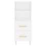 Aparador alto madera contrachapada blanco 34,5x34x180 cm
