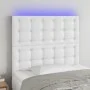 Cabecero con luces LED cuero sintético blanco 90x5x118/128 cm de vidaXL, Cabeceros y pies de cama - Ref: Foro24-3122503, Prec...