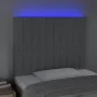Headboard with LED lights light gray fabric 90x5x118/128 cm by vidaXL, Headboards and footboards - Ref: Foro24-3122644, Price...