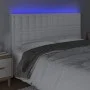 Headboard with LED lights white synthetic leather 200x5x118/128 cm by vidaXL, Headboards and footboards - Ref: Foro24-3122533...