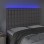 Kopfteil mit LED-Leuchten, graues Kunstleder, 144 x 5 x 118/128 cm von vidaXL, Kopf- und Fußteile - Ref: Foro24-3122518, Prei...