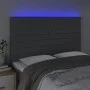 Headboard with LED lights dark gray fabric 144x5x118/128 cm by vidaXL, Headboards and footboards - Ref: Foro24-3122563, Price...