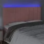 Kopfteil aus rosafarbenem Samt mit LED-Leuchten, 180 x 5 x 118/128 cm von vidaXL, Kopf- und Fußteile - Ref: Foro24-3122489, P...