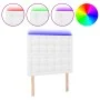 Headboard with LED lights white synthetic leather 100x5x118/128 cm by vidaXL, Headboards and footboards - Ref: Foro24-3122509...