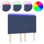 Headboard with LED lights blue fabric 144x5x118/128 cm by vidaXL, Headboards and footboards - Ref: Foro24-3122568, Price: 115...
