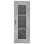 Aparador de madera contrachapada gris hormigón 34,5x34x180 cm