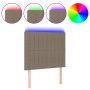 Headboard with LED lights taupe gray fabric 90x5x118/128 cm by vidaXL, Headboards and footboards - Ref: Foro24-3122648, Price...