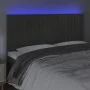 Kopfteil mit LED-Leuchten, dunkelgrauer Samt, 200 x 5 x 118/128 cm von vidaXL, Kopf- und Fußteile - Ref: Foro24-3122729, Prei...