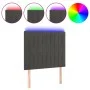 Cabecero con luces LED terciopelo gris oscuro 90x5x118/128 cm de vidaXL, Cabeceros y pies de cama - Ref: Foro24-3122699, Prec...