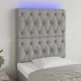 Cabecero con luces LED tela gris claro 80x7x118/128 cm de vidaXL, Cabeceros y pies de cama - Ref: Foro24-3122734, Precio: 80,...