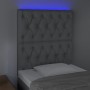 Kopfteil mit LED-Leuchten aus hellgrauem Stoff 80x7x118/128 cm von vidaXL, Kopf- und Fußteile - Ref: Foro24-3122734, Preis: 7...