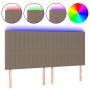 Kopfteil mit LED-Leuchten, taupegrauer Stoff, 180 x 5 x 118/128 cm von vidaXL, Kopf- und Fußteile - Ref: Foro24-3122680, Prei...