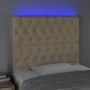 Headboard with LED lights cream fabric 100x7x118/128 cm by vidaXL, Headboards and footboards - Ref: Foro24-3122755, Price: 90...