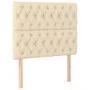 Headboard with LED lights cream fabric 100x7x118/128 cm by vidaXL, Headboards and footboards - Ref: Foro24-3122755, Price: 90...