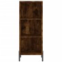 Aparador de madera contrachapada roble ahumado 34,5x34x180 cm