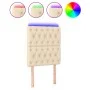Headboard with LED lights cream fabric 80x7x118/128 cm by vidaXL, Headboards and footboards - Ref: Foro24-3122739, Price: 91,...