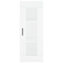 Aparador alto madera contrachapada blanco 34,5x34x180 cm
