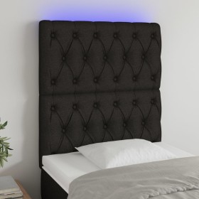 Cabecero con luces LED tela negro 80x7x118/128 cm de vidaXL, Cabeceros y pies de cama - Ref: Foro24-3122736, Precio: 75,96 €,...