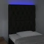 Headboard with LED lights black fabric 80x7x118/128 cm by vidaXL, Headboards and footboards - Ref: Foro24-3122736, Price: 78,...