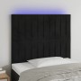 Black velvet headboard with LED lights 100x5x118/128 cm by vidaXL, Headboards and footboards - Ref: Foro24-3122706, Price: 66...