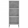 Aparador de madera contrachapada gris hormigón 34,5x34x180 cm