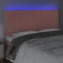 Cabecero con luces LED terciopelo rosa 160x5x118/128 cm de vidaXL, Cabeceros y pies de cama - Ref: Foro24-3122721, Precio: 10...