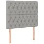 Headboard with LED lights light gray fabric 100x7x118/128 cm by vidaXL, Headboards and footboards - Ref: Foro24-3122750, Pric...