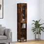 Aparador de madera contrachapada roble ahumado 34,5x34x180 cm