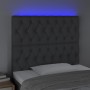 Kopfteil mit LED-Leuchten aus dunkelgrauem Stoff, 100 x 7 x 118/128 cm von vidaXL, Kopf- und Fußteile - Ref: Foro24-3122751, ...