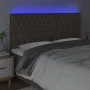 Headboard with LED lights taupe gray fabric 180x7x118/128 cm by vidaXL, Headboards and footboards - Ref: Foro24-3122778, Pric...