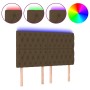 Headboard with LED lights dark brown fabric 144x7x118/128 cm by vidaXL, Headboards and footboards - Ref: Foro24-3122761, Pric...