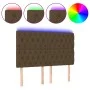 Headboard with LED lights dark brown fabric 144x7x118/128 cm by vidaXL, Headboards and footboards - Ref: Foro24-3122761, Pric...