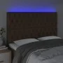 Headboard with LED lights dark brown fabric 144x7x118/128 cm by vidaXL, Headboards and footboards - Ref: Foro24-3122761, Pric...