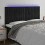 Black velvet headboard with LED lights 200x5x118/128 cm by vidaXL, Headboards and footboards - Ref: Foro24-3122730, Price: 11...