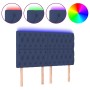 Headboard with LED lights blue fabric 160x7x118/128 cm by vidaXL, Headboards and footboards - Ref: Foro24-3122772, Price: 146...