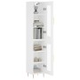 Aparador alto madera contrachapada blanco 34,5x34x180 cm