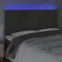 Kopfteil mit LED-Leuchten, dunkelgrauer Samt, 160 x 5 x 118/128 cm von vidaXL, Kopf- und Fußteile - Ref: Foro24-3122717, Prei...