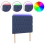 Headboard with LED lights blue fabric 100x7x118/128 cm by vidaXL, Headboards and footboards - Ref: Foro24-3122756, Price: 84,...