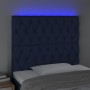 Cabecero con luces LED tela azul 100x7x118/128 cm de vidaXL, Cabeceros y pies de cama - Ref: Foro24-3122756, Precio: 83,64 €,...