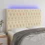 Cabecero con luces LED tela crema 160x7x118/128 cm de vidaXL, Cabeceros y pies de cama - Ref: Foro24-3122771, Precio: 156,32 ...