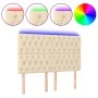 Cabecero con luces LED tela crema 160x7x118/128 cm de vidaXL, Cabeceros y pies de cama - Ref: Foro24-3122771, Precio: 156,32 ...