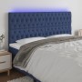 Headboard with LED lights blue fabric 180x7x118/128 cm by vidaXL, Headboards and footboards - Ref: Foro24-3122780, Price: 142...